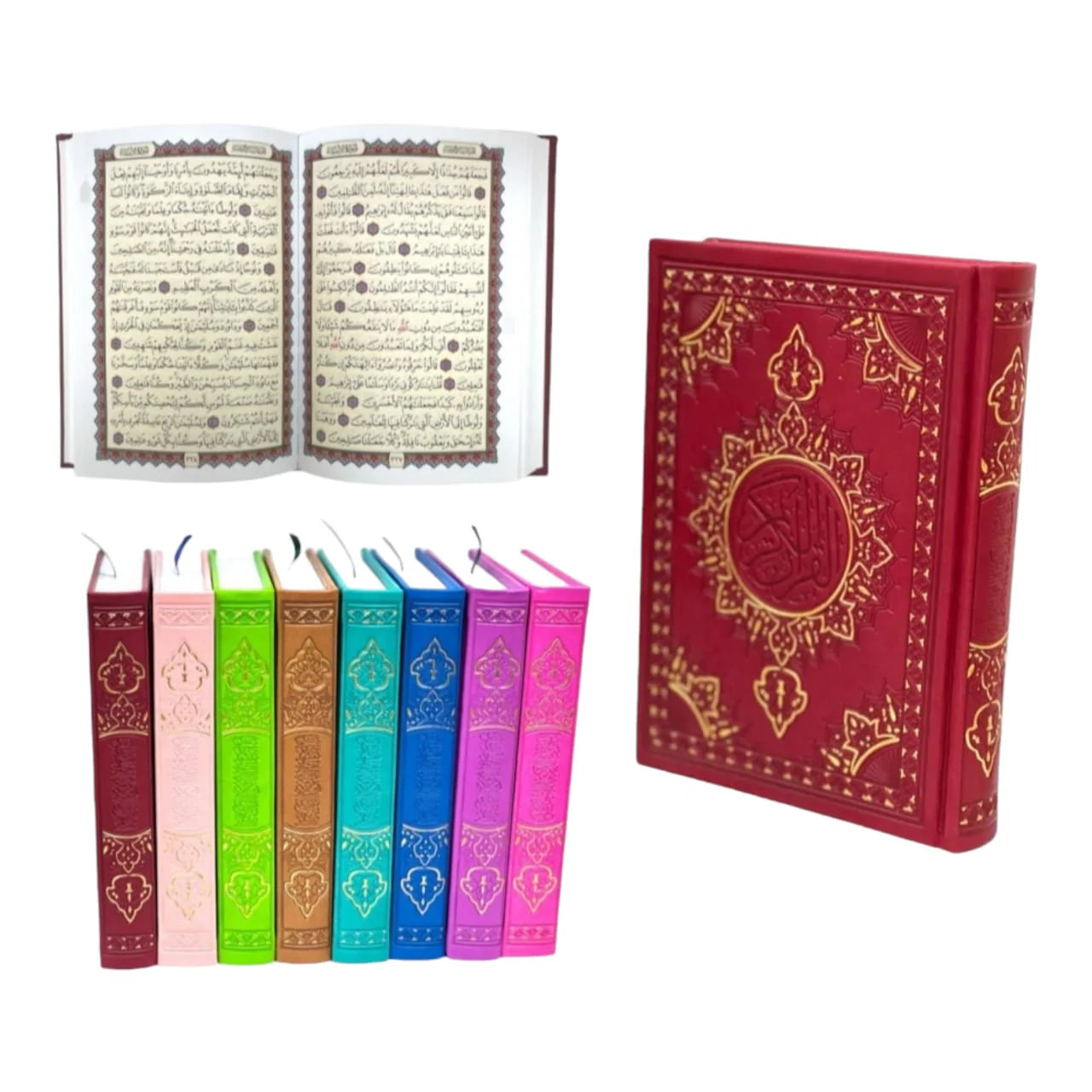 كرتون مصاحف 36 مصحف مقاس 14×20 سم بالرسم العثماني ملون الغلاف ورق أبيض