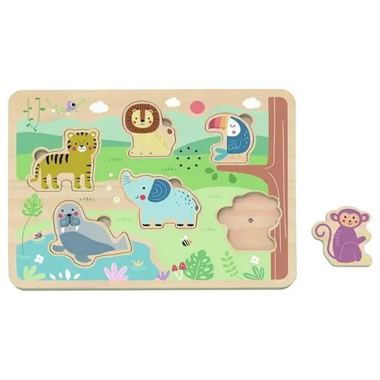 TookyToys - أحجية حيوانات مع موسيقى - 7 قطع