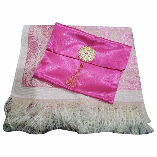 Prayer Rug with Pouch Dark Pink سجادة صلاة مع حقيبة وردي